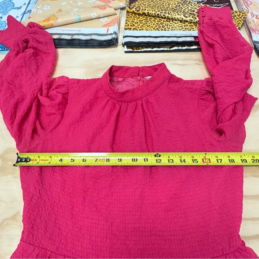 $328 Trina Turk Bloom Mockneck Minidress Radio City Rose Flowy A-line Sz 12 - Picture 12 of 16